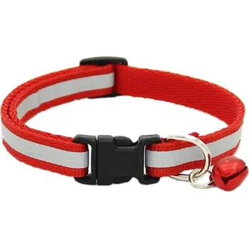 Obojek pro psa Barevný obojek s rolničkou pro psy a kočky červená