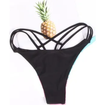 Kalhotky Dámská sexy tanga se šňůrkami černá M