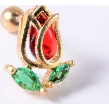 Náušnice Dámská pecková náušnice s krystaly 19