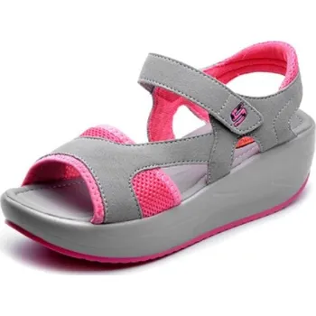 Dámské sandále Dámské páskové sandály na suchý zip růžová 40