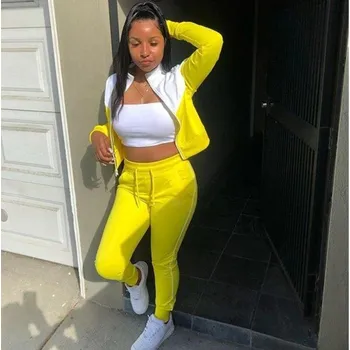 Dámská mikina Dámská mikina a tepláky B1233 žlutá XS