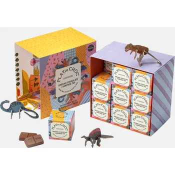 Čokoláda PLAYin CHOC Organic čokoláda s hračkou Ohrožená zvířátka (Balení: set 18 krabiček)