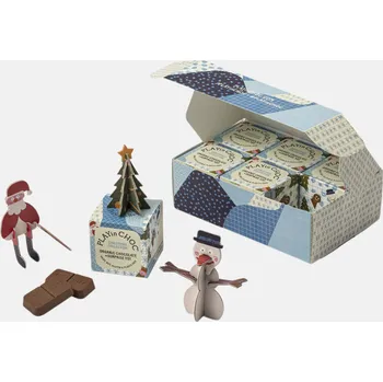 Dárková krabička PLAYin CHOC Organic zimní sada 6 ks čokolády s hračkou