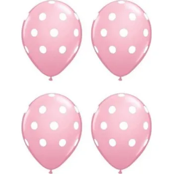 Balónek Balónky s puntíky - 10 kusů světle růžová