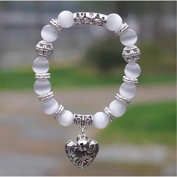 Náramek Dámský korálkový náramek se srdcem 8