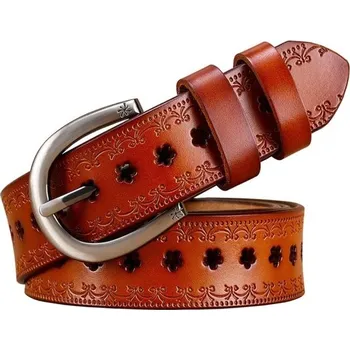 Opasek Dámský kožený pásek L227 světle hnědá 95 cm