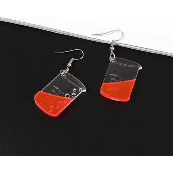 Náušnice Dámské visací náušnice baňky červená