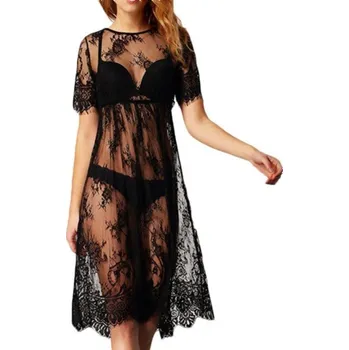 Dámské šaty Dámské průsvitné šaty černá L