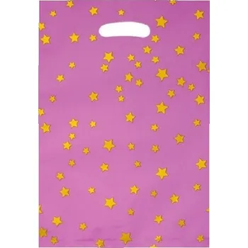 Dárková taška Dárkový sáček s hvězdičkami 10 ks růžová