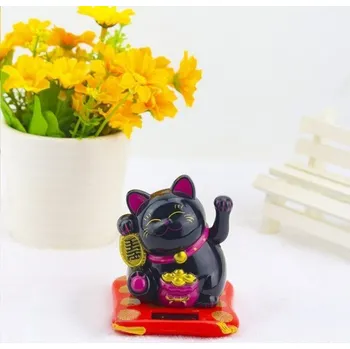 Dekorativní soška kočka štěstí černá