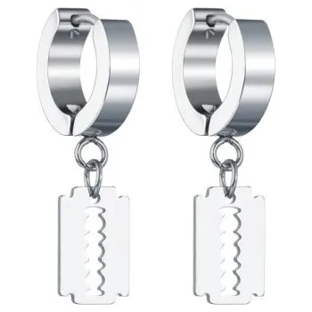 Náušnice Dámské kruhové náušnice s přívěskem H826 stříbrná 1