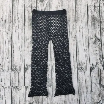 Dámské kalhoty Dámské pletené kalhoty P1102 černá XL