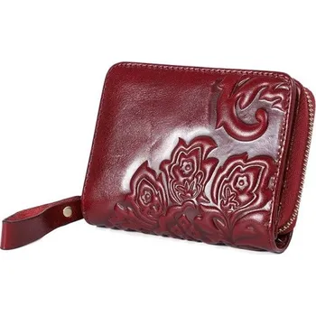 Peněženka Dámská kožená peněženka malá M385 vínová