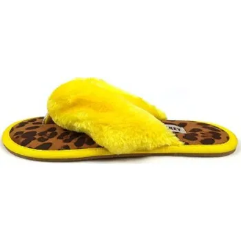 Dámské pantofle Dámské domácí leopardí žabky žlutá 40