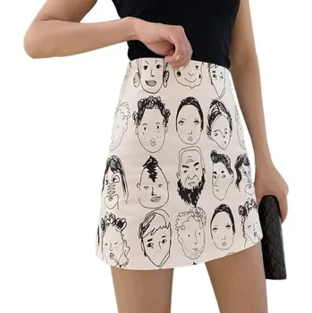 Dámská sukně Dámská mini sukně s potiskem bílá L