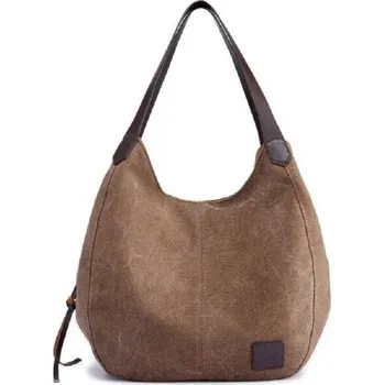 Kabelka Dámská plátěná kabelka M1058 hnědá