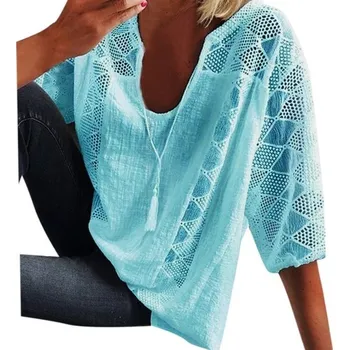 Dámský letní top A383 světle modrá XL