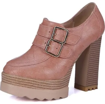 Dámské tenisky Dámské stylové kotníkové boty na podpatku J2410 růžová 40