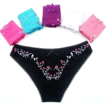 Kalhotky Dámské brazilky s potiskem květin - 5 kusů XS
