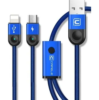 Datový kabel Datový kabel USB na Lightning / Micro USB modrá