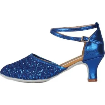 Dámská obuv Dámské taneční boty na podpatku modrá 41 5 cm