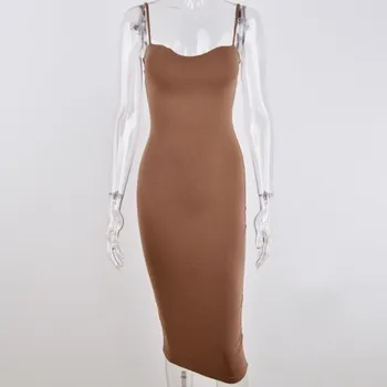 Dámské oblečení Dámské sexy šaty hnědá XL