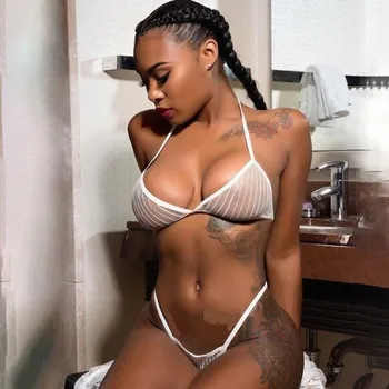 Dámské plavky Dámské průsvitné bikiny P983 bílá S