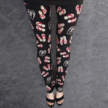 Dámské legíny Dámské legíny s potiskem žabek - Černé