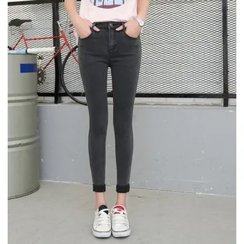 Dámské džíny Dámské stylové úzké džíny J1171 šedá 29