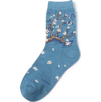 Dámské ponožky Dámské bavlněné ponožky s výšivkami 4