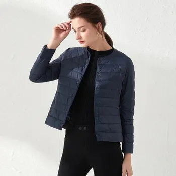 Dámská casual bunda Dámská péřová bunda P1342 tmavě modrá S