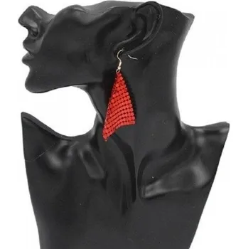 Náušnice Dámské visací náušnice G1189 červená