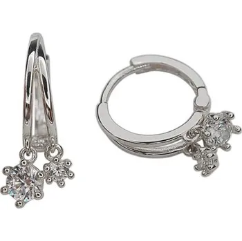 Náušnice Dámské kruhové náušnice s přívěskem G916 stříbrná