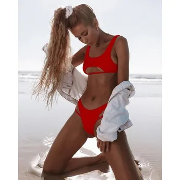 Dámské plavky Dámské bikiny P482 červená L