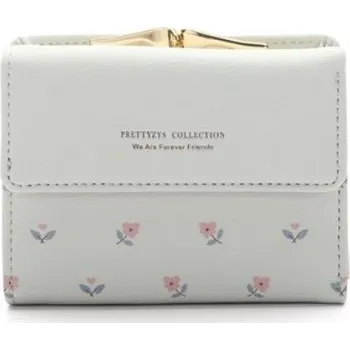 Dámská peněženka s květinami světle šedá