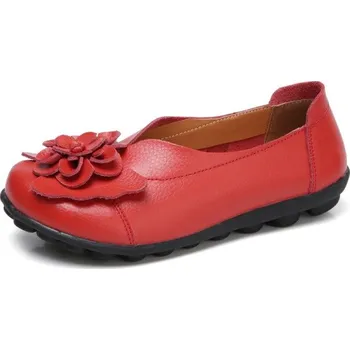 Dámské baleríny Dámské baleríny s květinou J3225 červená 37