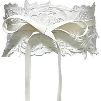 Opasek Dámský pásek s krajkou L62 bílá