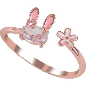 Prsten Dámský prstýnek s králíkem D2467 starorůžová