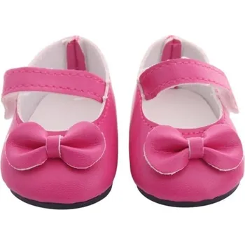 Doplněk pro panenku Boty s mašličkou pro panenku tmavě růžová