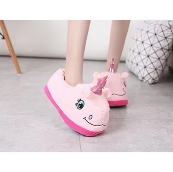 Dámské pantofle Dámské hřejivé pantofle - Jednorožec růžová 40