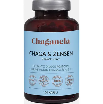 Přírodní produkt Chaganela extrakt z houby Čaga s ženšenem (Balení: 150 kapslí)