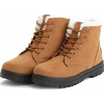 Dámská zimní obuv Dámské zimní boty s kožíškem J836 hnědá 42