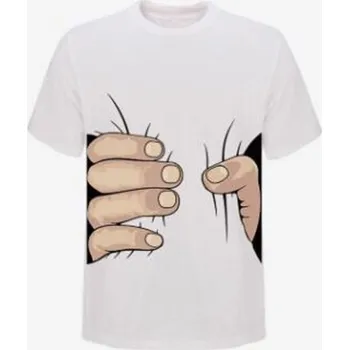 Dámské tričko Dámské tričko s vtipným potiskem ruky B272 bílá XXL