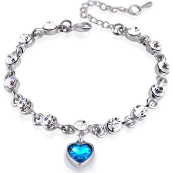 Náramek Dámský náramek se srdcem a kamínky 2