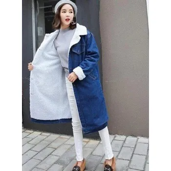 Dámský kabát Dámský džínový kabát J1825 tmavě modrá XL