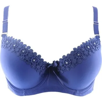 Podprsenka Dámská Push-up podprsenka s květinami modrá 85B