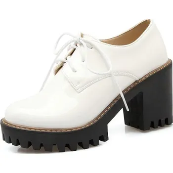 Dámské tenisky Dámské lesklé boty na podpatku bílá 42