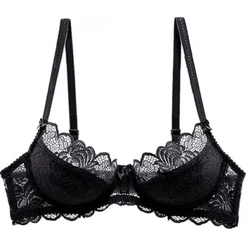 Podprsenka Dámská polovyztužená podprsenka s krajkou černá 90C
