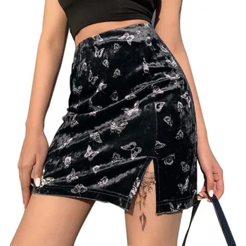 Dámská sukně Dámská černá mini sukně s motýly S