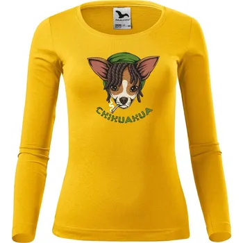 Dámské tričko DOBRÝ TRIKO Dámské bavlněné triko Čivava Velikost: M, Barva: Žlutá